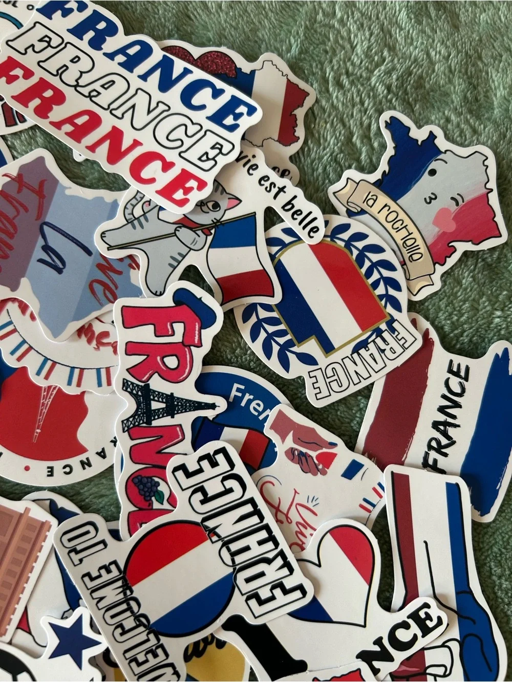 45 Love France Paris Stickers Water Bottles Travel Laptop Luggage French Flag